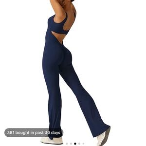 Royal Blue Flare Jumpsuit with Scrunch / Yoga Romper